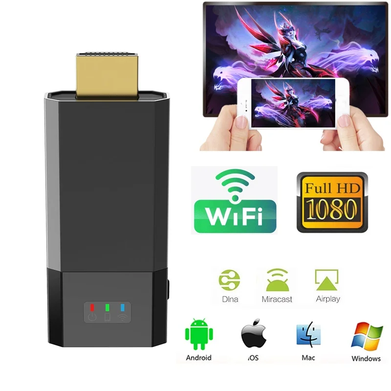 

C8 Wecast TV Stick 256M Wifi Miracast HDMI-Совместимый Беспроводной адаптер-ресивер для DLNA AirPlay Anycast для IOS Android
