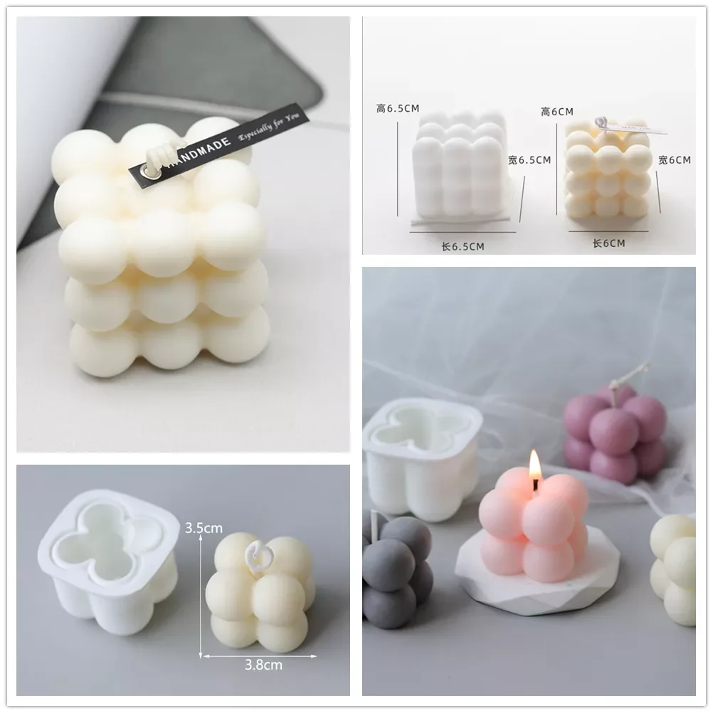 

Bubble Cube Silicone Candles Mould DIY Soy Wax Aromatherapy Plaster Pastry Mold Hand-Made Baking Chocolate Dessert Cake Mould