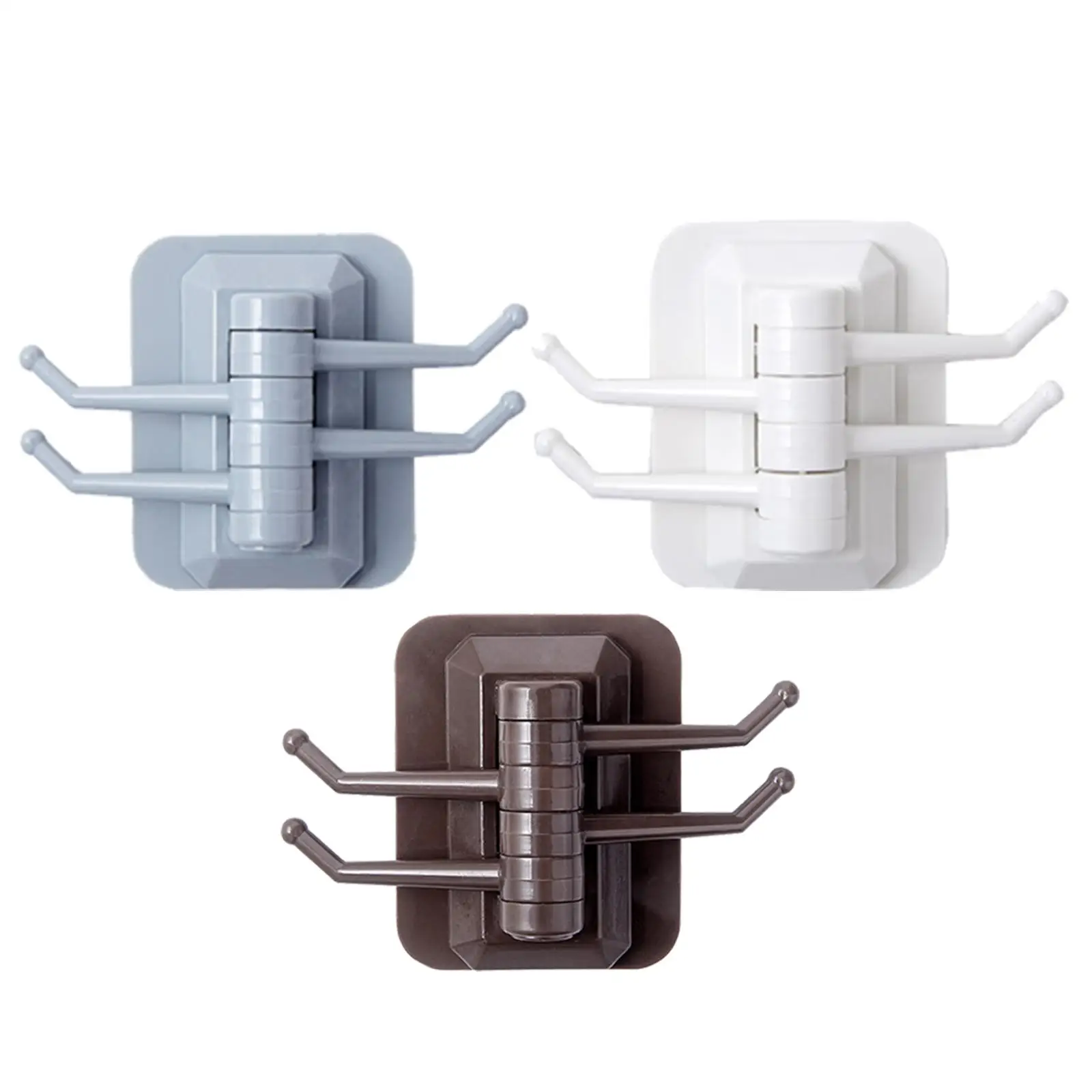 

Bathroom Towel Hooks Self Wall Mounted Utensils Drilling Rack Holder Kitchen Rotary Hook for Bedroom