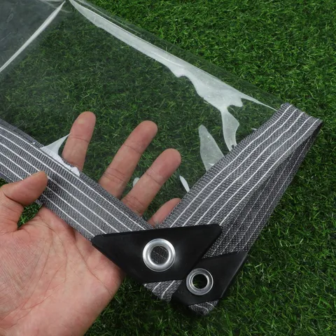 Bâche transparente en PVC 99.9%, couverture de bâche transparente coupe-vent pour balcon, écran de clôture étanche à la pluie