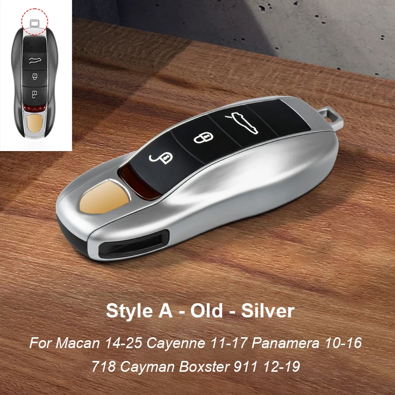 

Для Porsche Cayenne 2011-2024 Panamera 911 Taycan Macan 14-24 718 Cayman Boxster ABS однотонный чехол для ключей от машины аксессуары