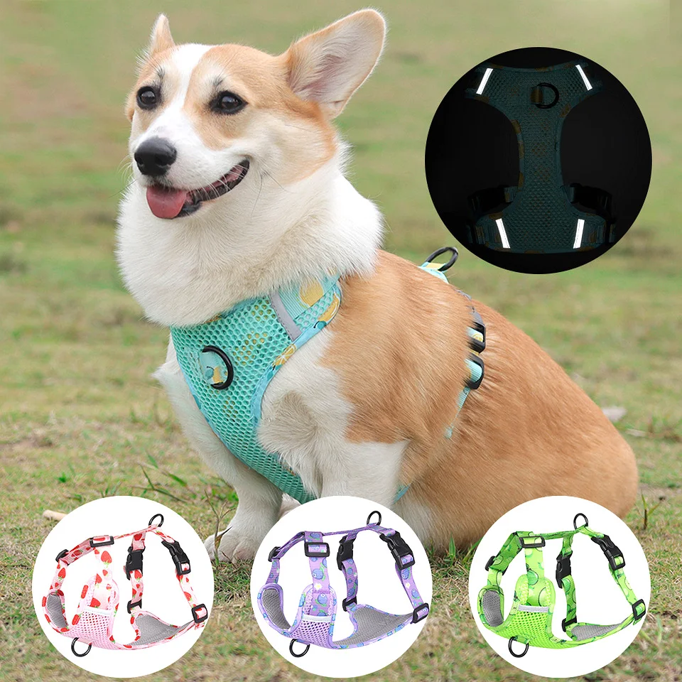

Регулируемая шлейка для собак среднего и большого размера, аксессуары для домашних животных, шлейка для собак, светоотражающий жилет