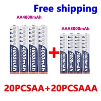 aaa aa rechargeable aa 1 2v 4800mah 1 2v aaa 3000mah alkaline battery flashlight toy watch mp3 player free delivery