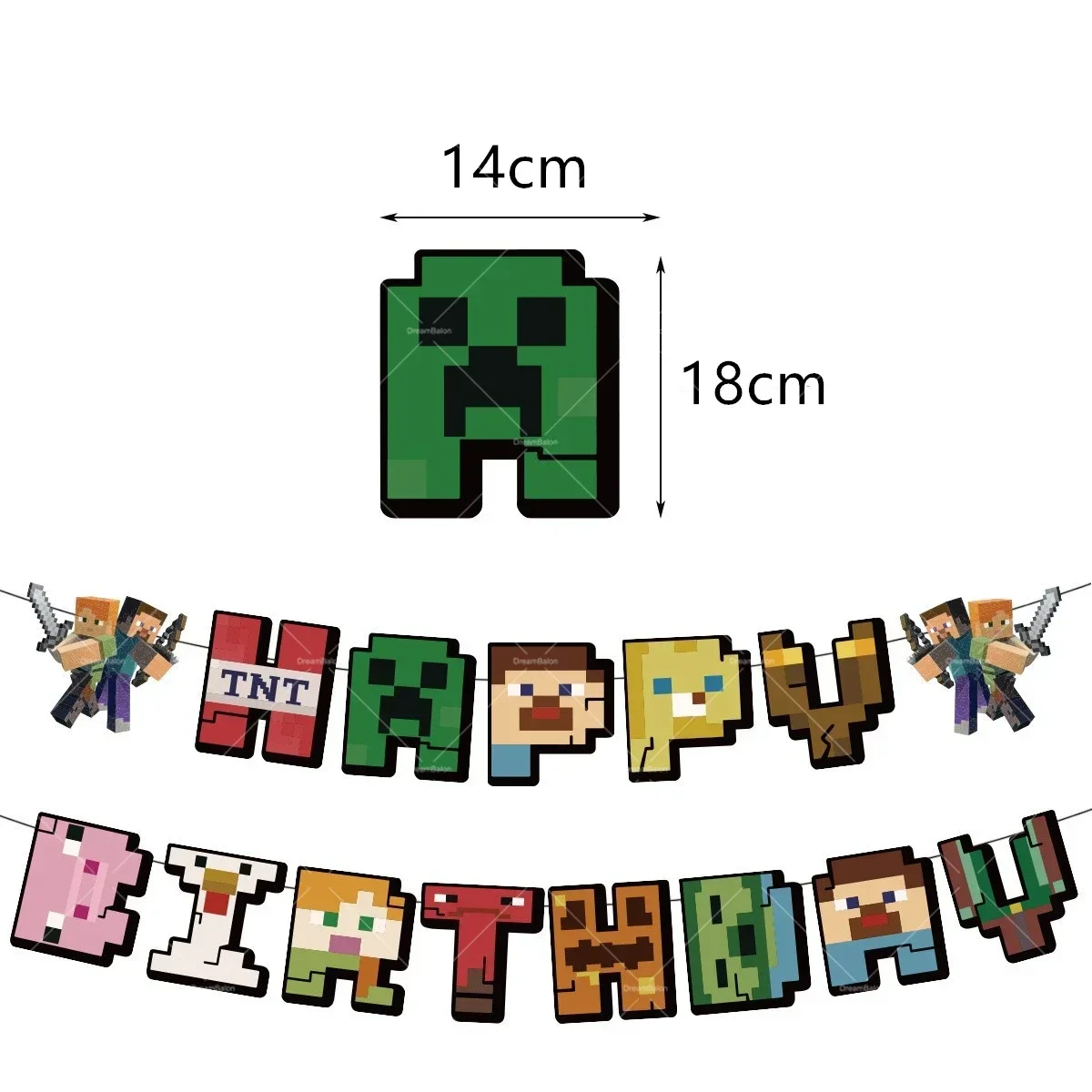 Шахтер поделки воздушные шары пиксельная игра баннер с днем рождения украшение