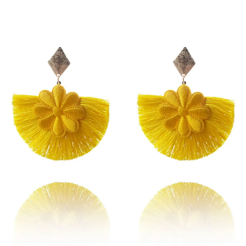 

Серьги-кисточки с хризантемой, в европейском и американском стиле