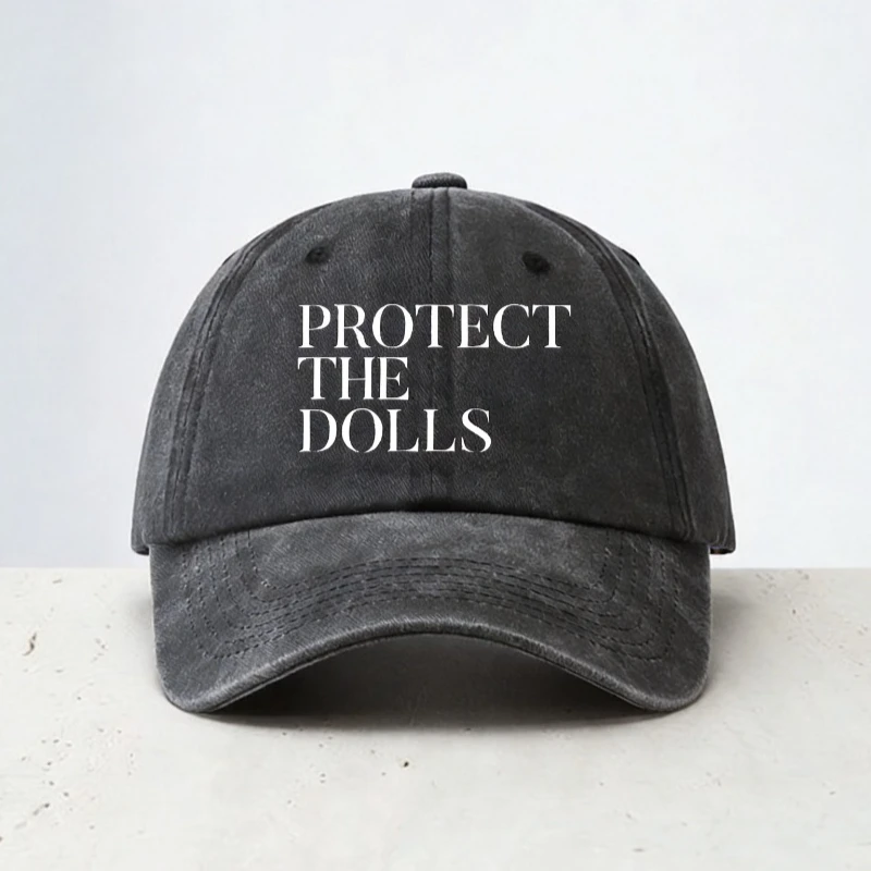 Фото Бейсболки с принтом Protect The Dolls, модные кепки в стиле ретро, повседневные ковбойские шляпы, модные летние пляжные женские кепки от солнца №1