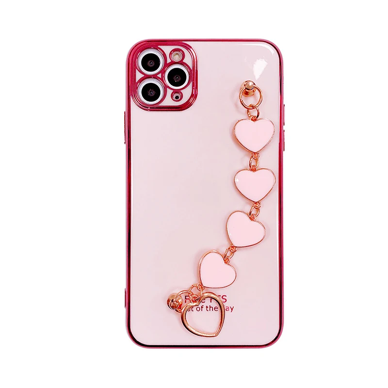 

Plating Bracelet Creative Cover For Iphone 14 13 12 Mini 11 Pro Xs Max Xr X Se 2020 7 8 6 Plus Rhinestone Woman Soft Phone Case