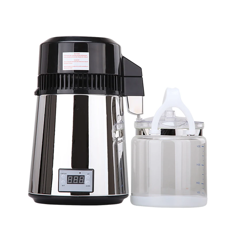 

SKYLUN 800W Digital Control Distilling Machine 1.1Gal/4L Glass Container Stainless Steel Distilled Water Purifier Filter