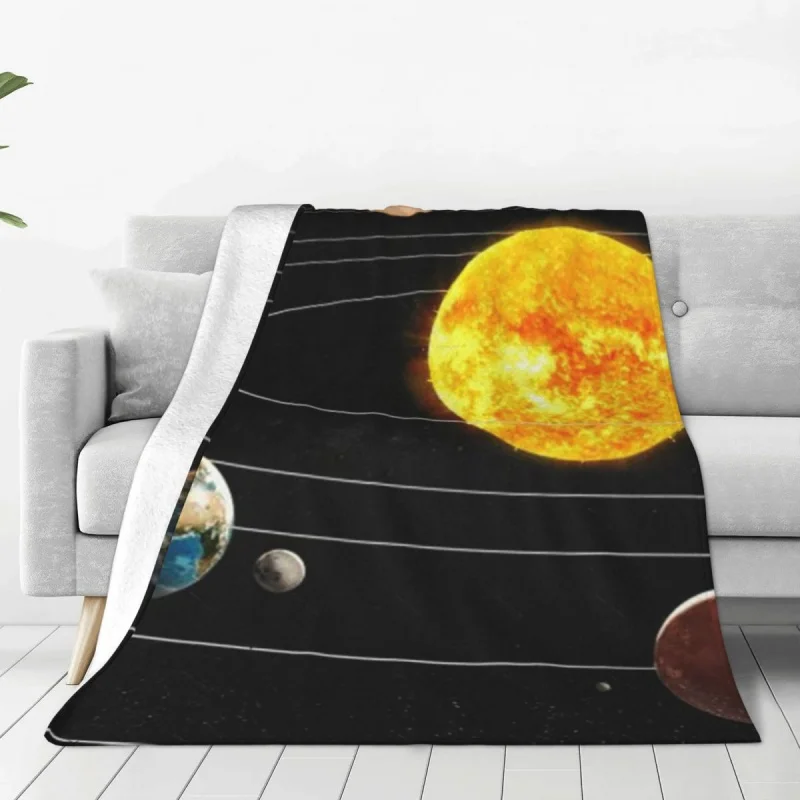 

Solar System Blanket Flannel Starry Sky Cute Alien Ultra-Soft Throw Blankets for Outdoor Travel Bedroom Quilt