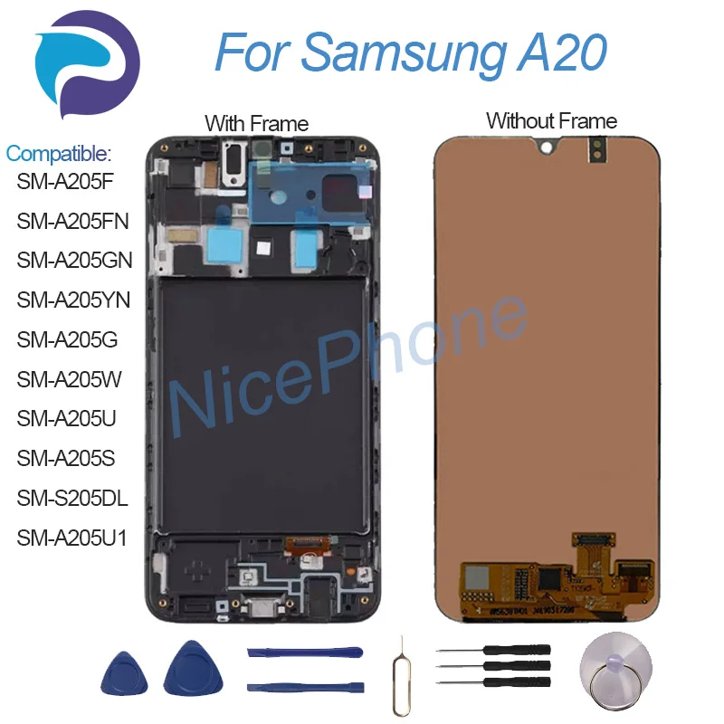 Новый, хорошо упакованный сменный ЖК-экран для Samsung A20 SM-A205FFNGNYNGWUSDLU1A20, дисплей с сенсорным экраном в сборе (art.: 3920d7ccfe873) - 3920d7ccfe873