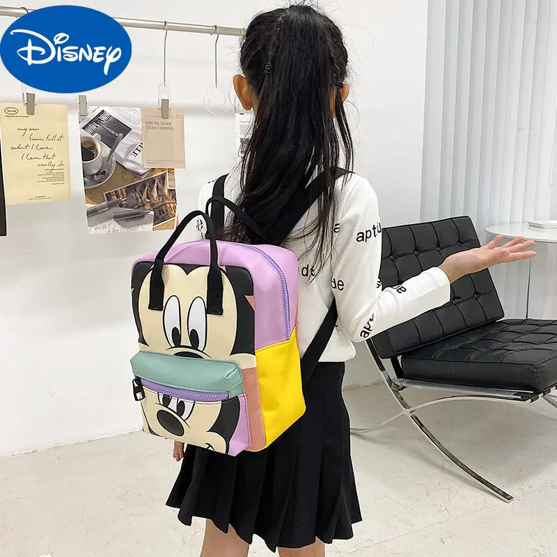 Disney Cute Girl Cartoon Mickey Portable Storage Bag Cosmetic Bag Middle School Student Schoolbag Backpack Female