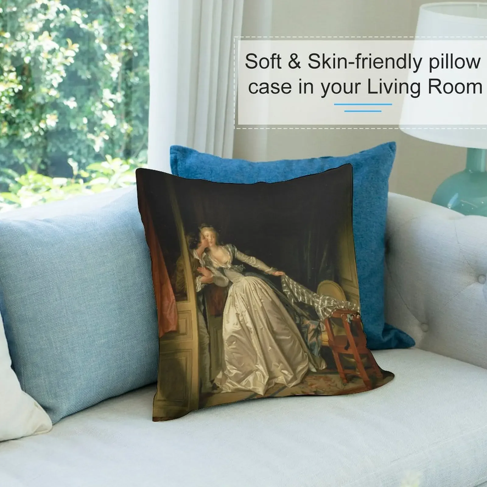 The Stolen Kiss - Jean-Honoré Fragonard Декоративная подушка Предметы для украшения комнаты