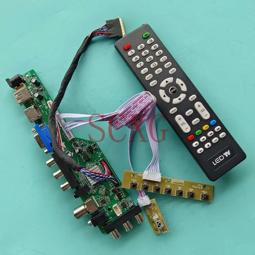 

Плата контроллера для ЖК-дисплея, DIY комплект для детской модели 17,3 "DVB, цифровой сигнал VGA AV USB HDMI-совместимый монитор 1920 1080 40 Pin LVDS