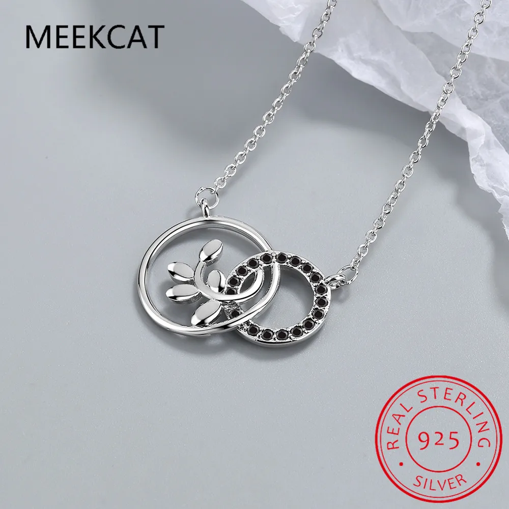 Подвеска из стерлингового серебра 925 пробы с круглыми листьями натуральный