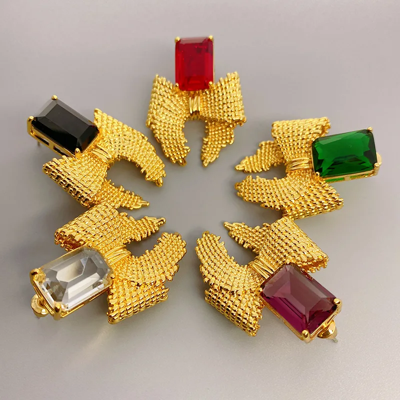 

Temperament smooth bow earrings color square bow earrings