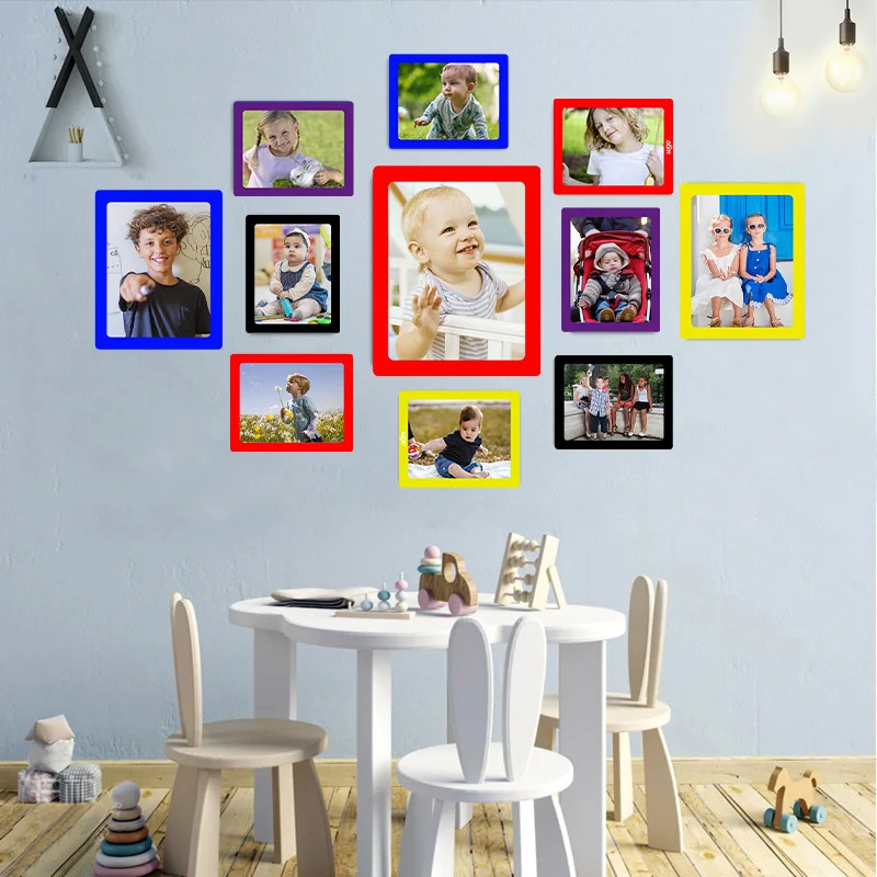 

4inch 5inch 10x15cm Magnetic-free Photo Frame No Residue Self Adhesive Picture Kids Frame for Refrigerator Photo Wall for Family