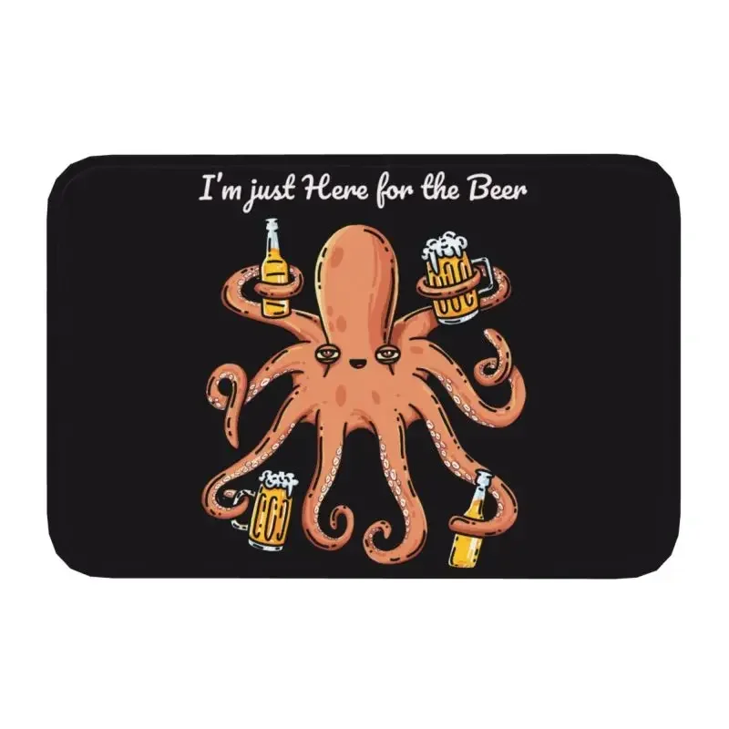Забавное пиво осьминог коврик для входной двери противоскользящий внутренний