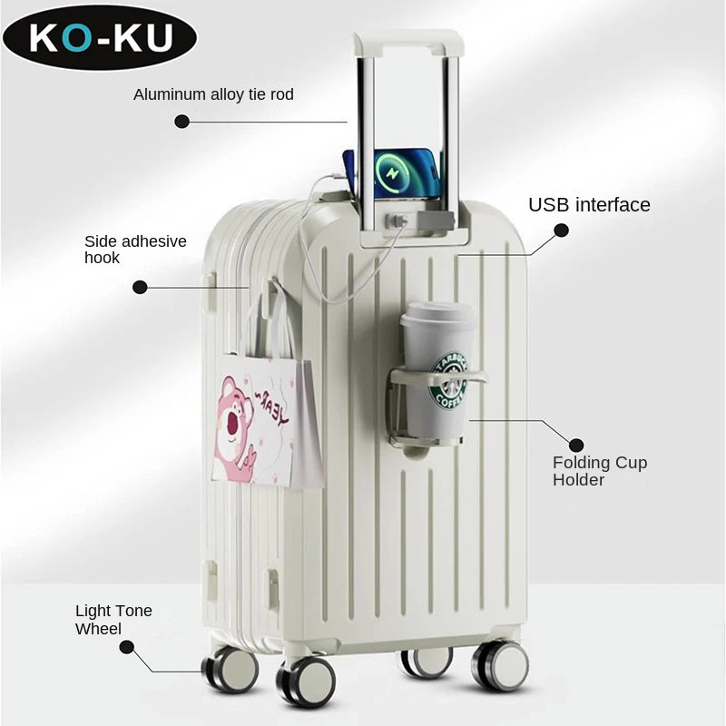 Багажный комплект KO-KU многофункциональный Женский Дорожный чемодан для
