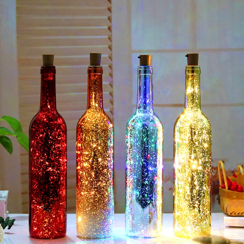 Wine Bottle Light 5PCS/Lot Beer Cork String Light 1M 2M 3M 10 20 30LEDS Garland Lamp For Party Wedding Fairy Light Decor
