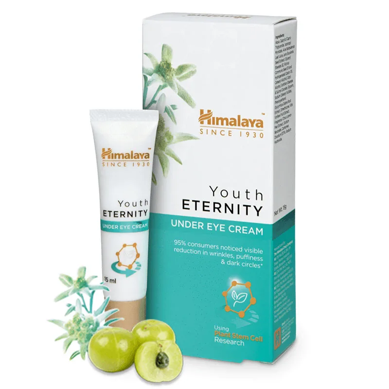 

Himalaya's Youth Eternity Under Eye Cream Visible reduction in puffiness and dark circles.Crow's feet wrinkles fine lines15ml
