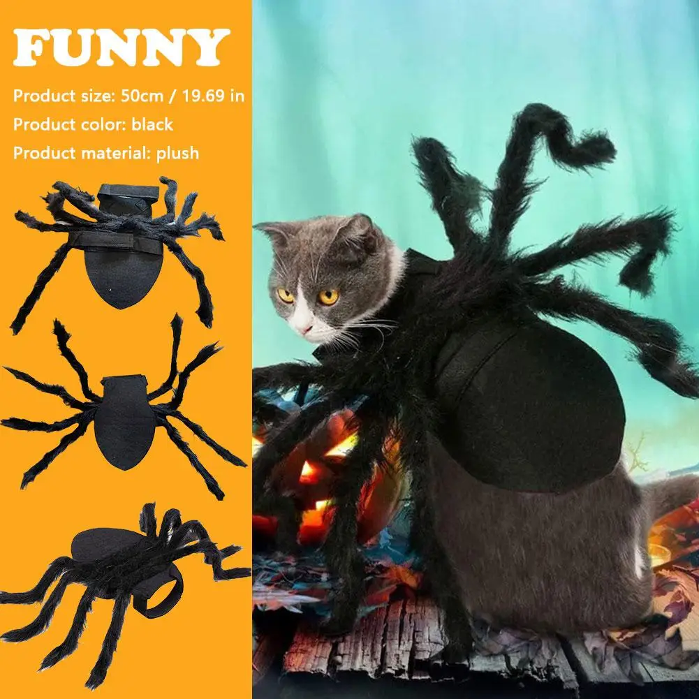 

Creative Black Spider Toy Dog Cat Pet Decoration Scary Halloween Toys Kids Gadgets Toys Spider Pets Funny Black M2U9
