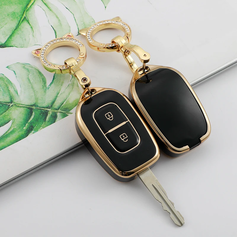 

For Renault Duster Sandero Logan Clio Captur Laguna Scen 2015 2016 2017 2018 2 Buttons Soft TPU Remote Key Fob Case Cover