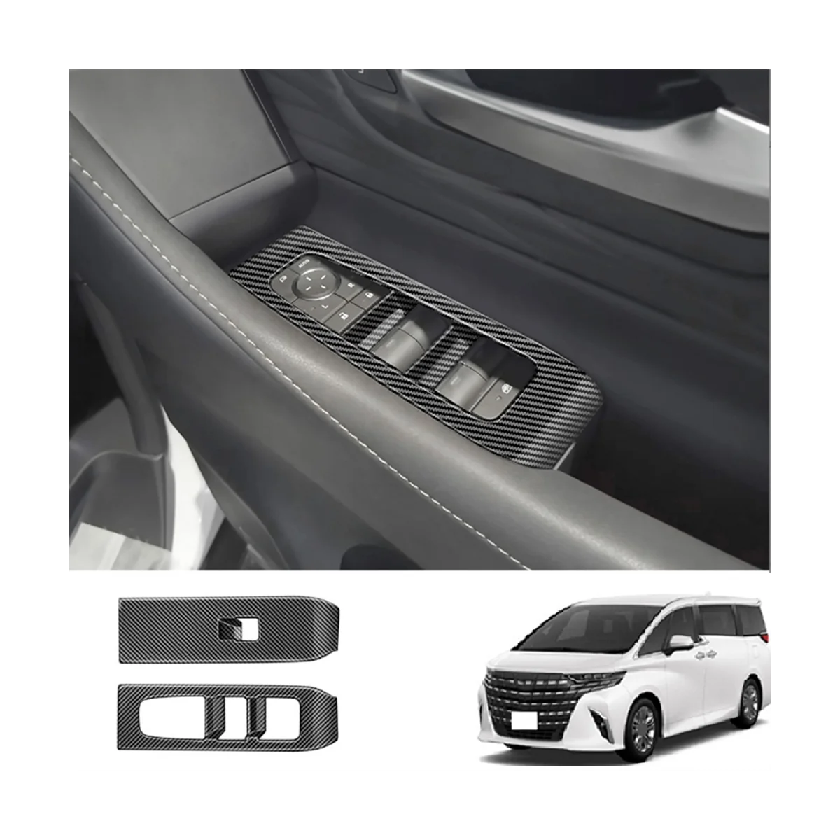 Крышка стеклоподъемника для Toyota Alphard 40 серии 2023 + из углеродного волокна