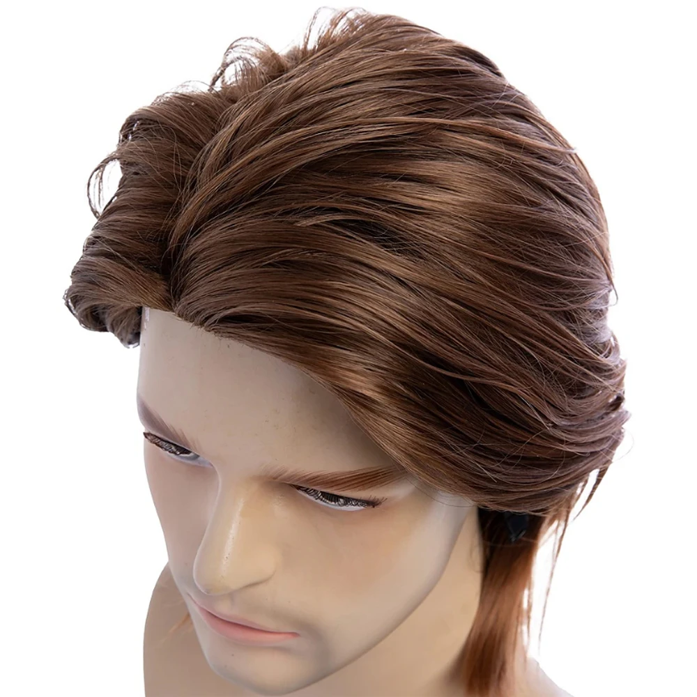 Парик HAIRJOY мужской коричневый Короткие прямые синтетические волосы костюм для
