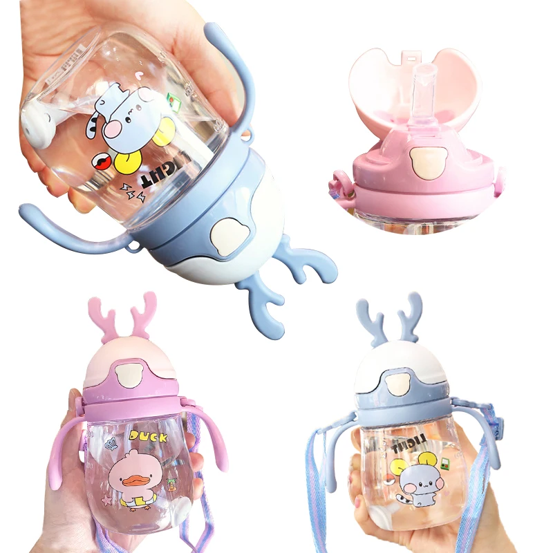 

370 мл детская чашка для кормления с соломинкой детская бутылочка для кормления детская тренировочная чашка с соломинкой уличная портативна...