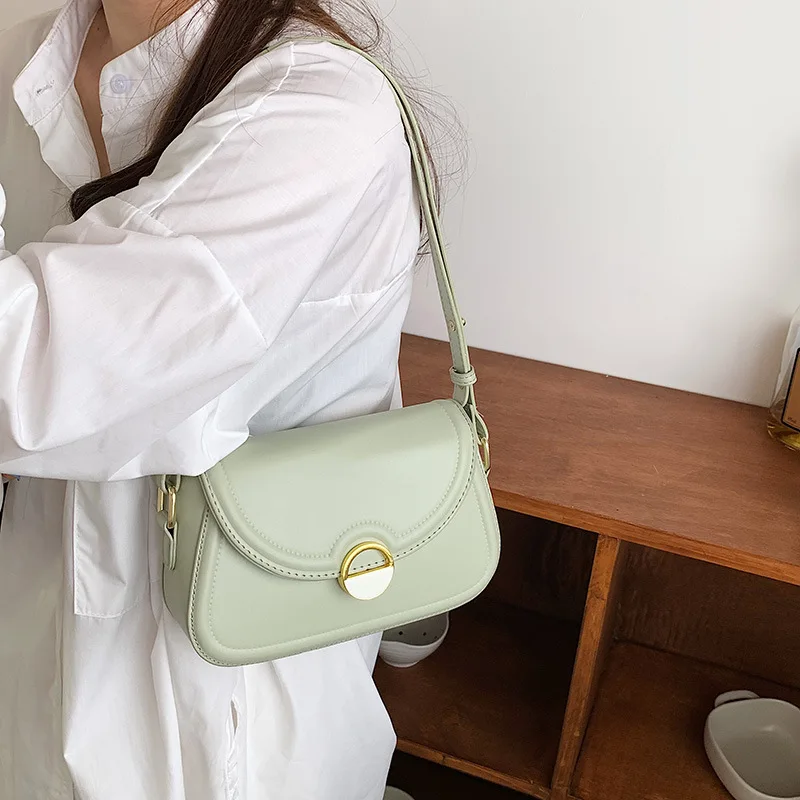 Women Retro Small Travel Underarm Crossbody Hand Bags Sewing Thread Fashion Solid Color Shoulder Handbag for Women женский Bolsa