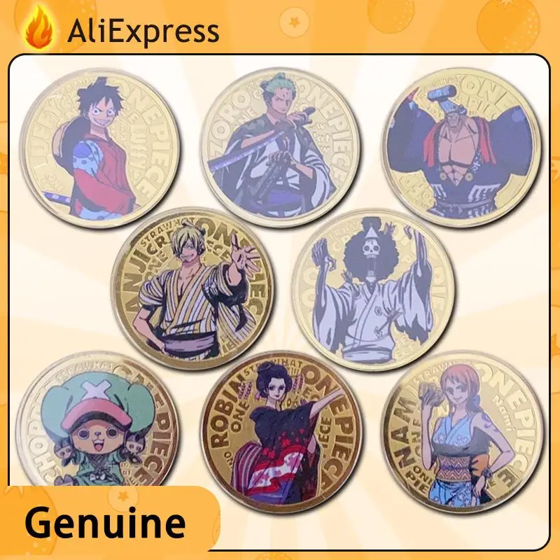 

One Piece Card Anime Characters Gold Coin Series Bronzing Process Cartoon Collection Card Children's Toys Christmas Birthdaygift