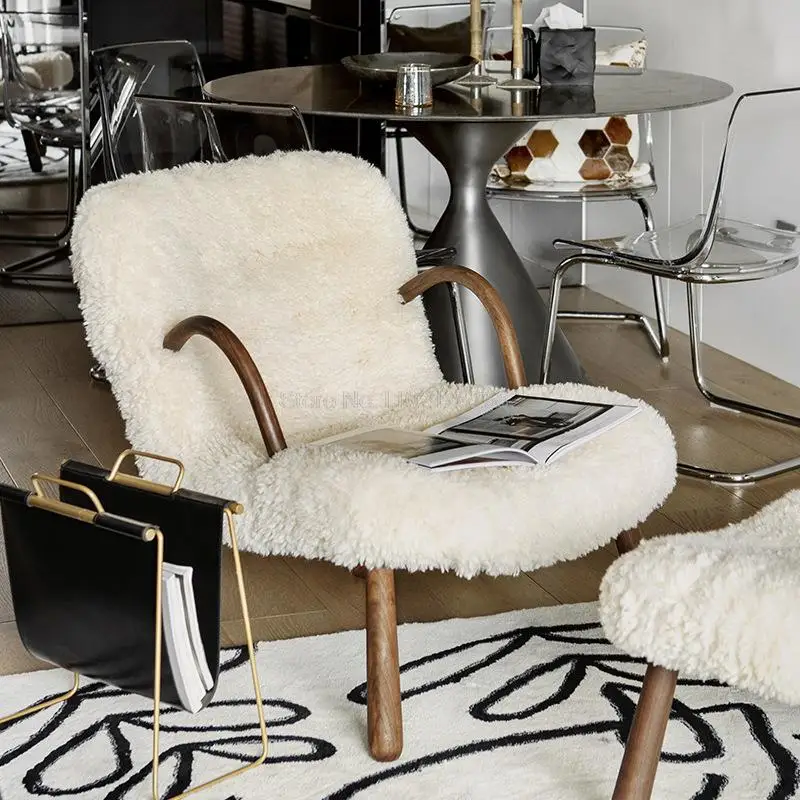 

Single Sofa Chair Solid Wood Lazy Chair Simple Home Bedroom Home Stay Designer Leisure Chair Accent Chair Bedroom Chair