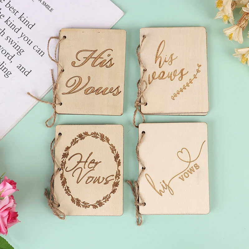 

1PC Unfinished Wedding Vow Booklets His Vows Her Vows Book Keepsake Ceremony Party Decor