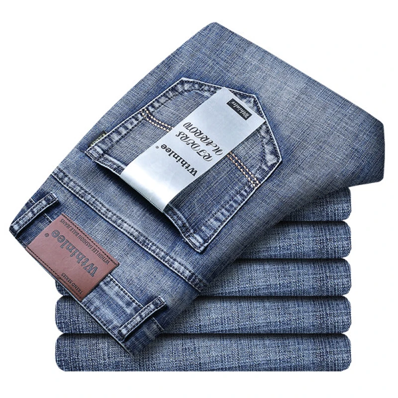 

Джинсы мужские стрейчевые, модные брюки прямого покроя, деловой стиль, повседневные штаны, большие размеры, весна-осень