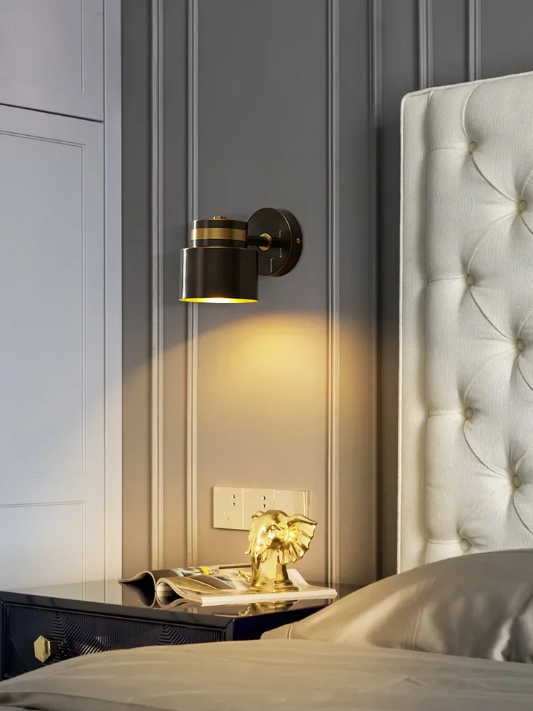 Новые настенные лампы полностью медная лампа для спальни прикроватной тумбочки