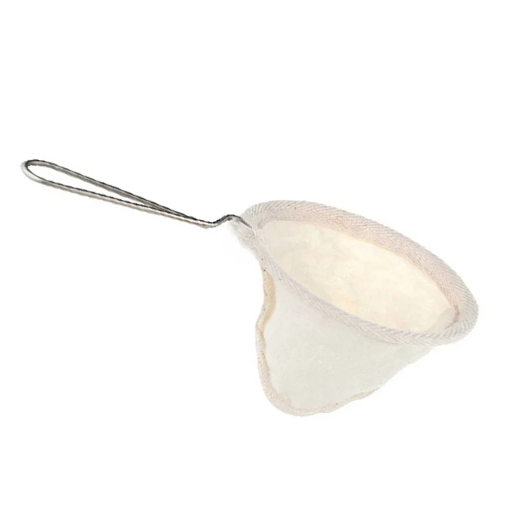 

Reusable Coffee Filter Bag Flannel Cloth Coffee Tea Strainer with Stainless Steel Handle Drip Coffee Maker Accessories