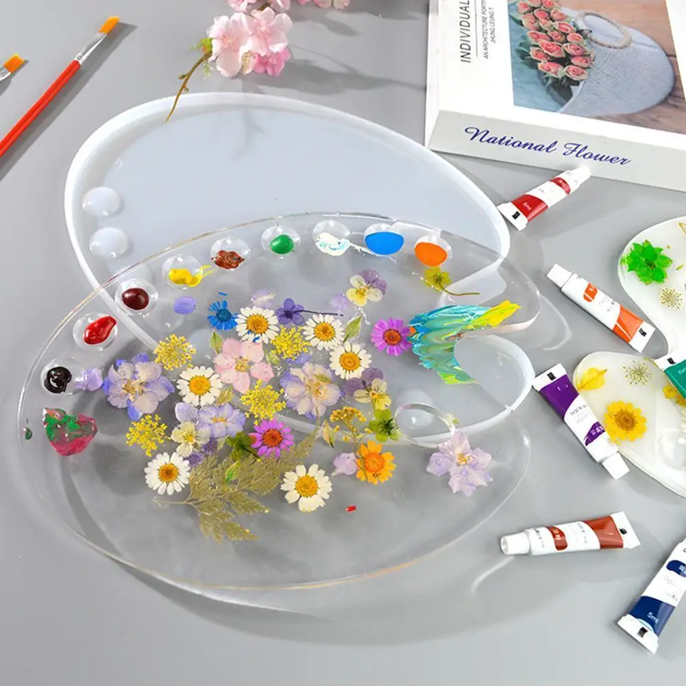 

Acrylic Transparent Clear Drawing Oil Painting Board Graffiti Supplies Watercolour Paint Teaching Palette Oil Square Oval A W3v5