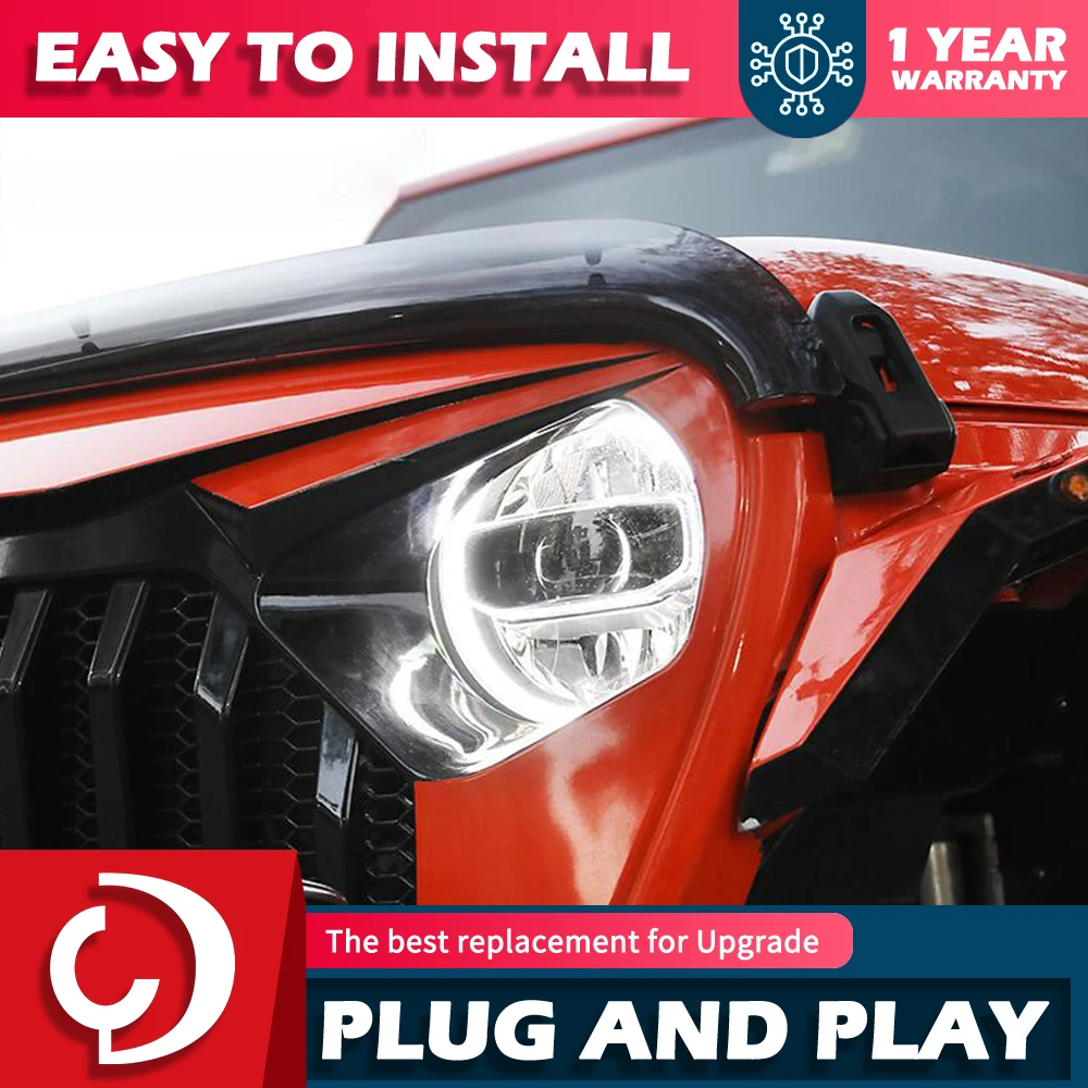 

Передние фары 2 шт. для Jeep Wrangler Rubicon, 7-дюймовые передние фары, фары дальнего/ближнего света, дневные ходовые огни DRL для Jeep Wrangler JK TJ LJ