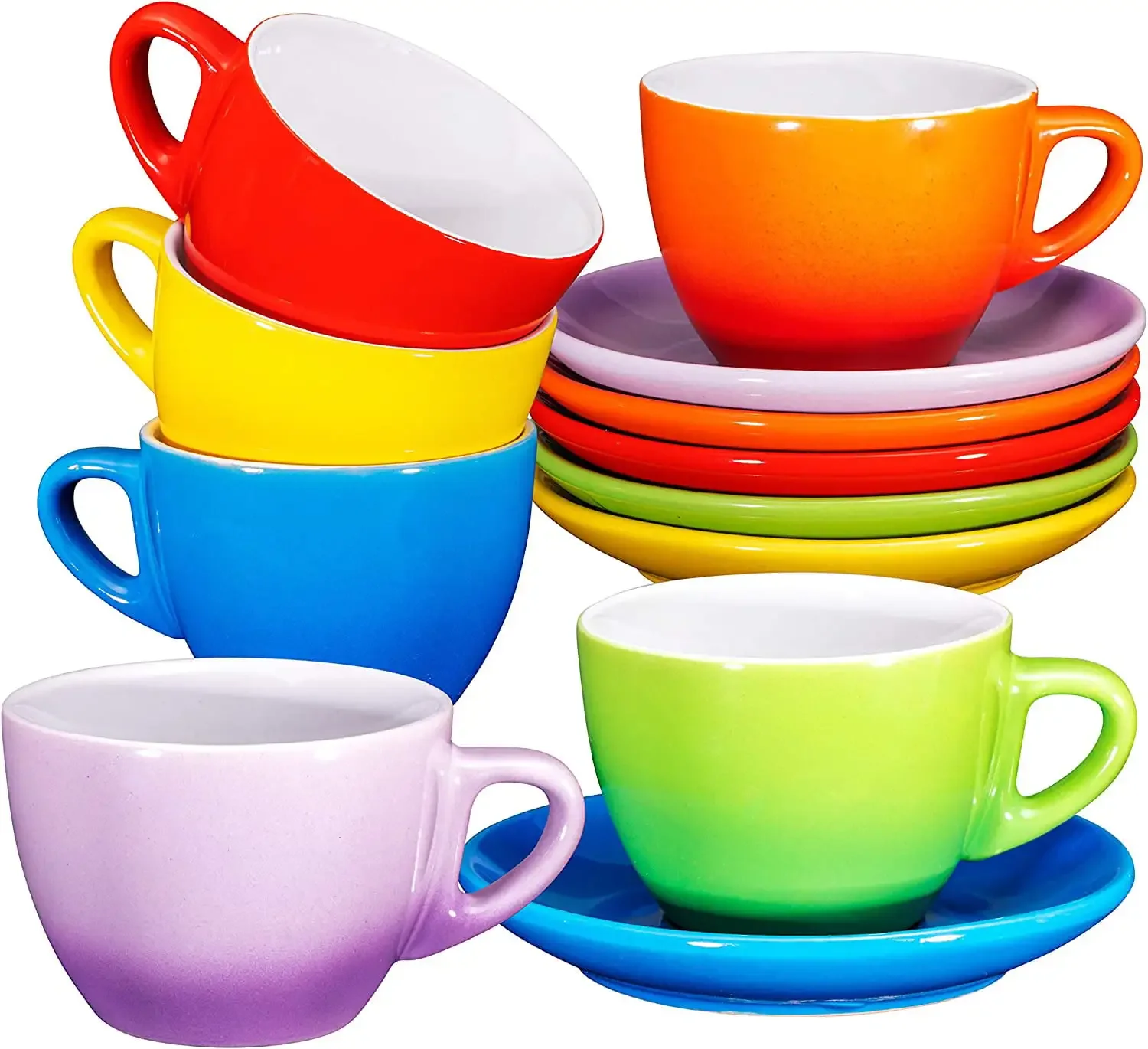 

| Cappuccino Cups With Saucers By - 6 Ounce - Set Of 6