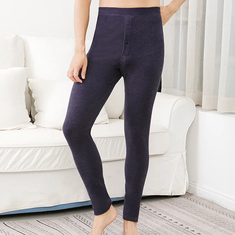 Autumn Thermal Underwear Men Long Johns Winter Warm Thicken Elastic Thermo Underwear Leggings Mens High Waist Thermal Bottoms