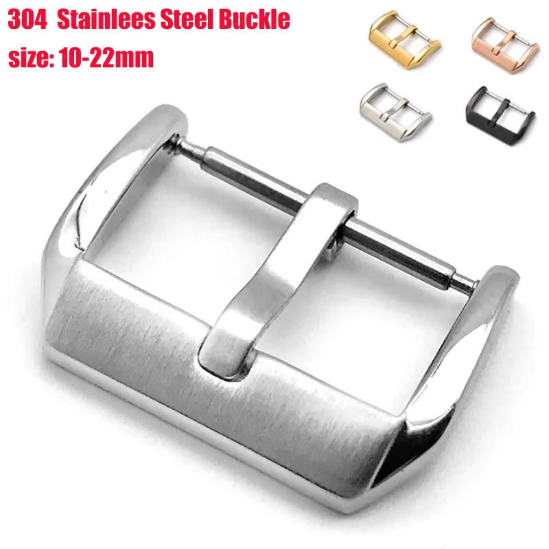 

304 Stainless Steel Buckle 10/12/14/16/18/20/22/24mm Watch Band Buckle for IWC Leather Silicone Band Button Pins Metal Clasps