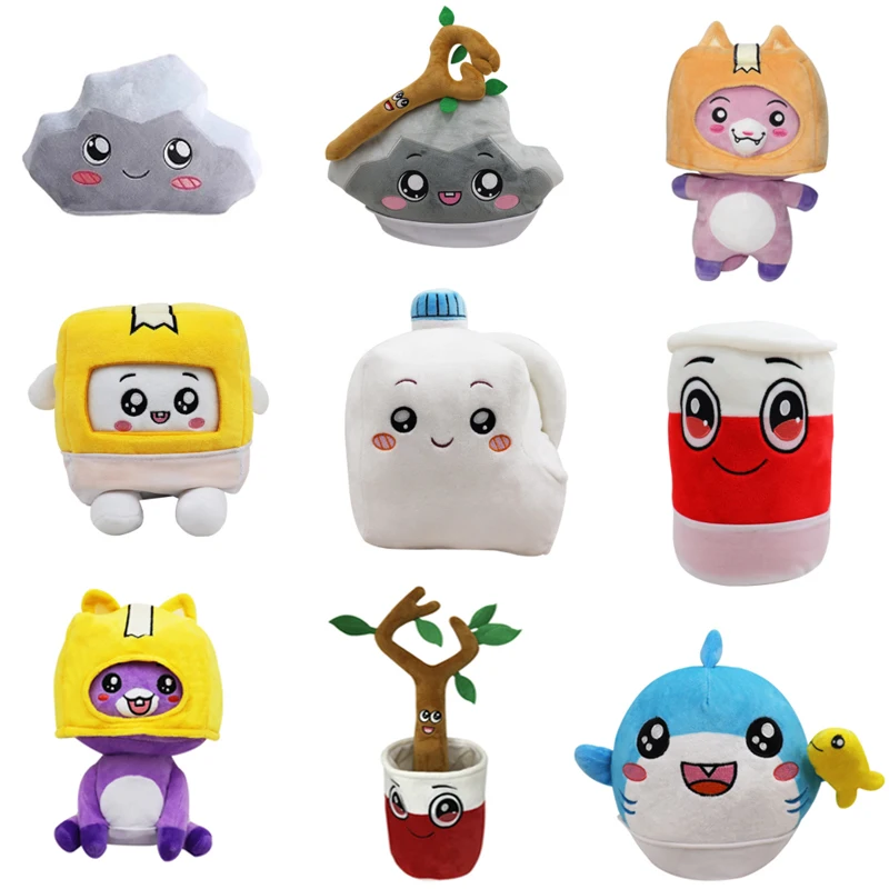 

16-45Cm Baby Lankybox Plush Toys Boxy/cat/foxy/rocky Kawaii Cartoon Robot Stuffed Anime Plushie Dolls Toys Kid for Children Gift