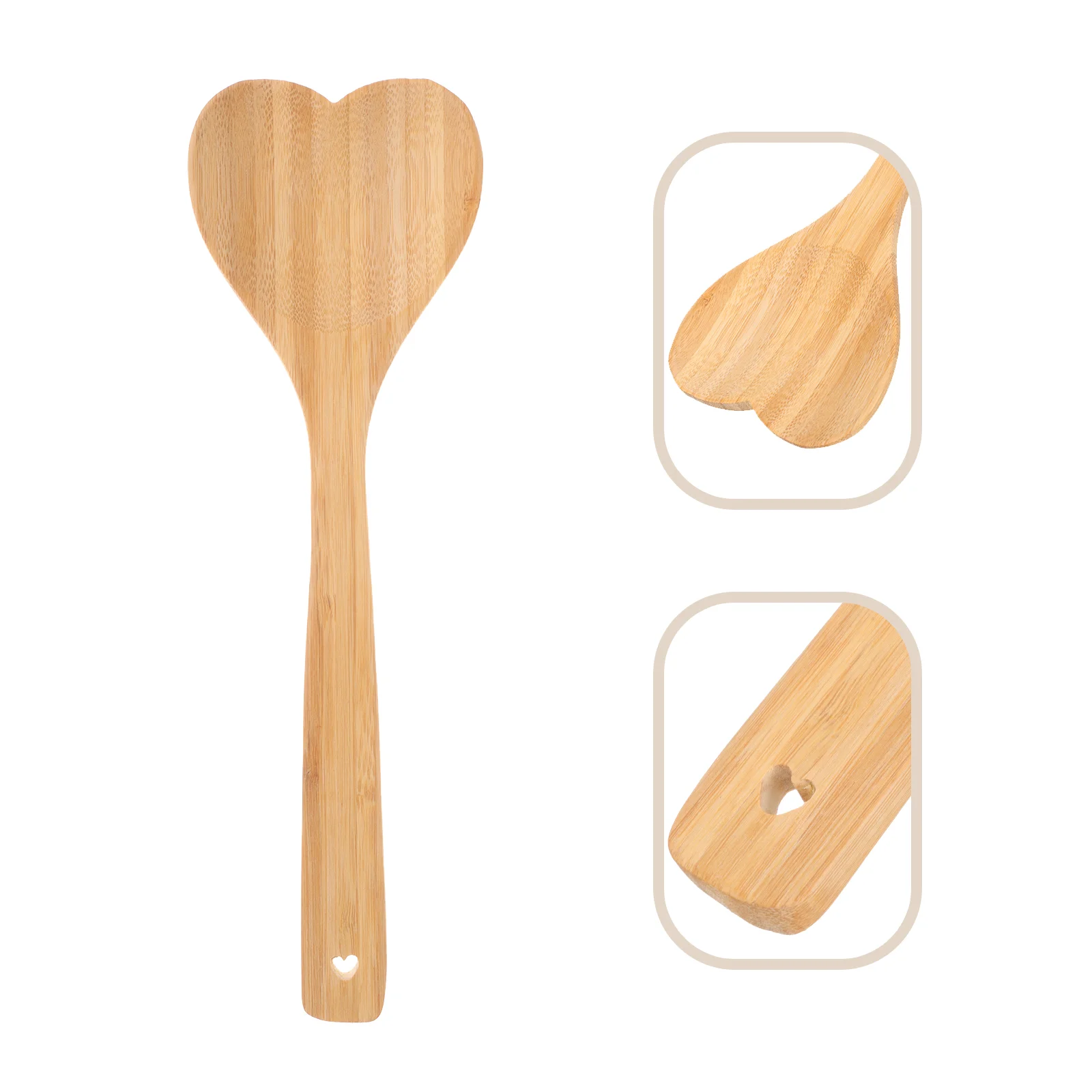 

Love Bamboo Wooden Spoon Elegant Dessert Mixing Spoons Household Lovely Bride Appetizer