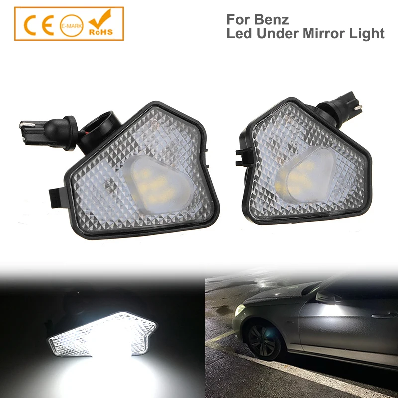 

For Mercedes Benz W204 W212 W221 W176 W246 C207 C300 C180 E350 C220 C63 AMG A200 2x Car LED Under Side Mirror Light Puddle Lamps