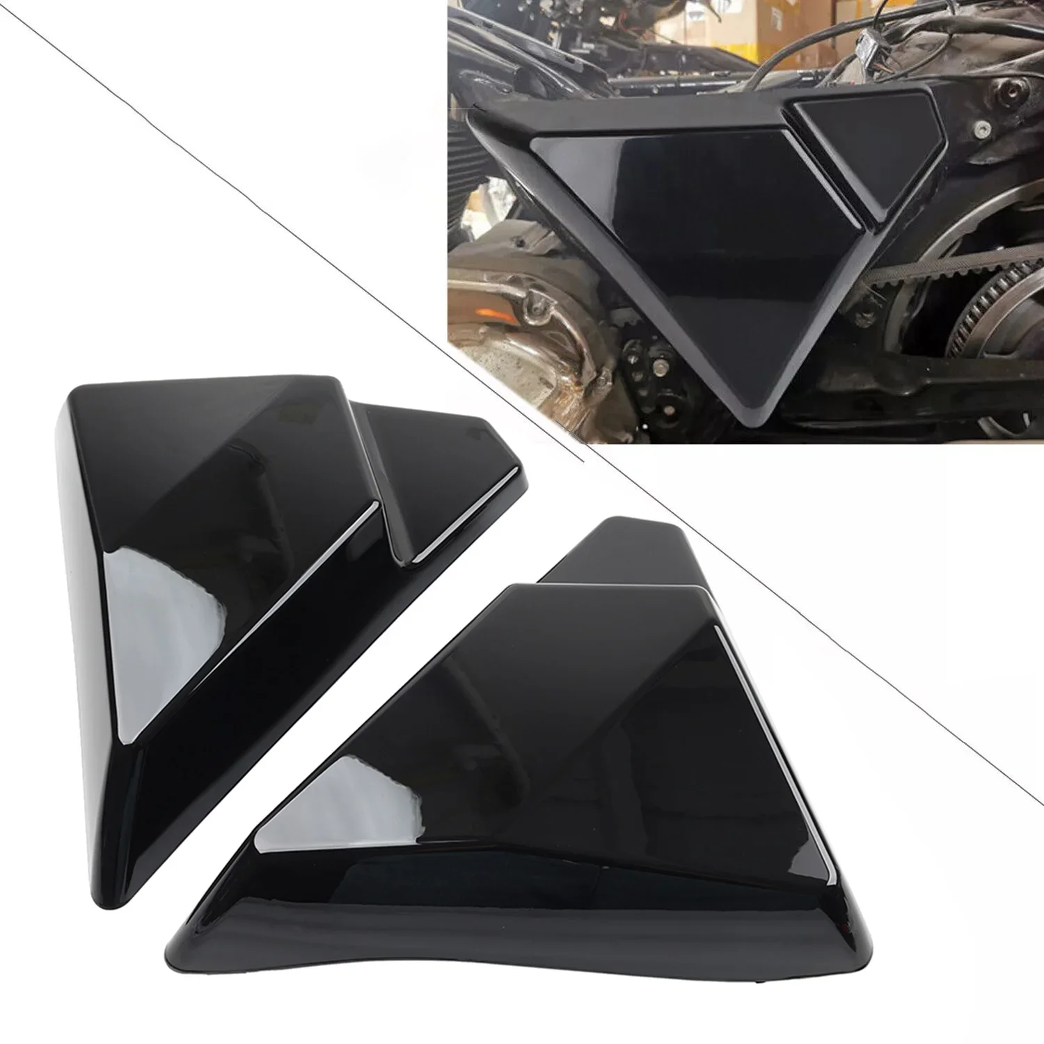 

2 шт. глянцевый черный для моделей Harley Touring Road Stree Glide Special 2009-2023, боковая крышка для мотоцикла, защита панели, АБС-пластик