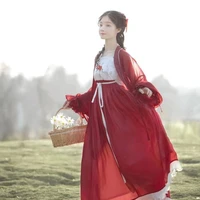 burgundy original tang dynasty pearl lace han womens three piece suit chinese style clothing chinese improved hanfu costume