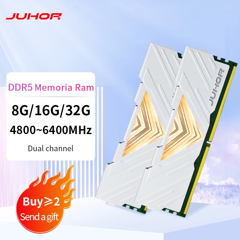 

Оперативная память JUHOR DDR5 8 ГБ 16 ГБ 32 ГБ 4800 МГц 5600MH 6000 МГц 6400 МГц 16 Гб X2 DIMM XMP Память ОЗУ для настольного компьютера