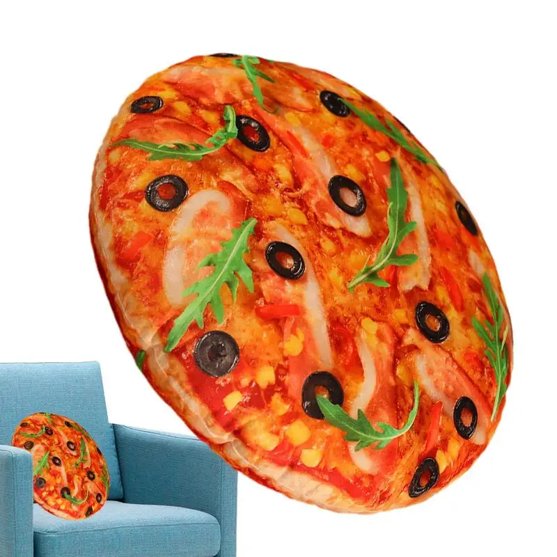 

40cm Pizza Pancakes Pillows Food Plush Toys Simulated Snack Decoration Backrest Stuffed Cushion Creative Gift For Children