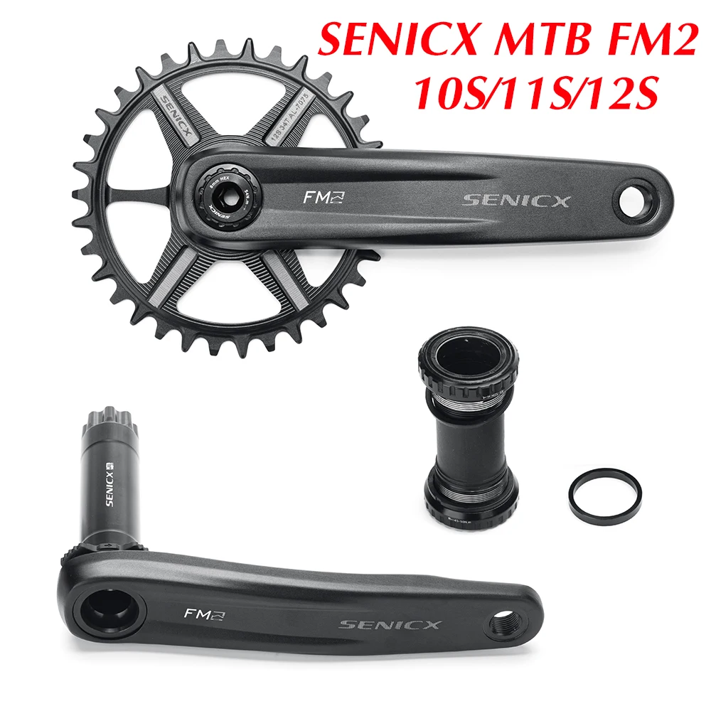SENICX  FM2 Direct Mounted Crankset Mountain  Crank  With Bottom Bracket For MTB Bike Chainset 165mm 170mm 175mm 34T 32T boost