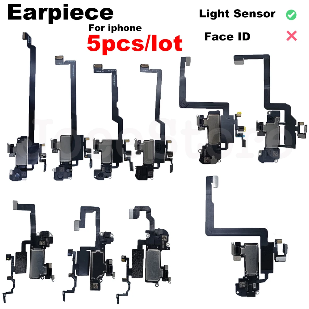 

5pcs Front Earpiece With Proximity Light Sensor Flex Cable For iPhone 11 12 Pro X XS XR Max Earphone Ear Speaker Assembly Parts
